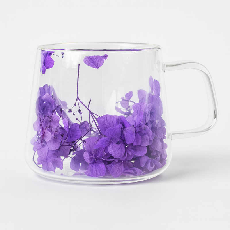 Szklanka termiczna z hortensją w środku fiolet 180 ml 1szt SZK76 - obrazek 7