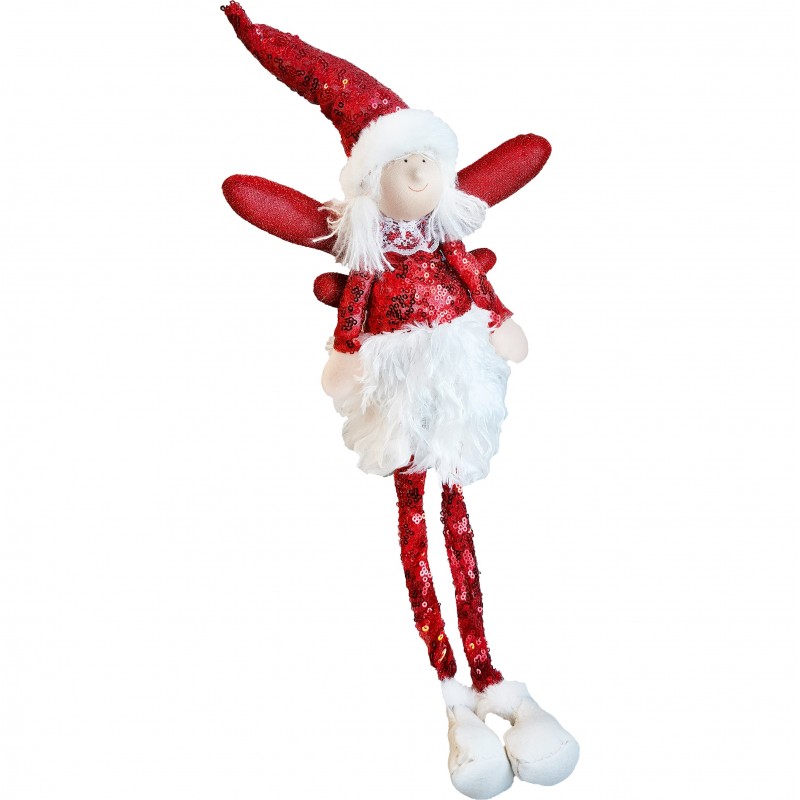 ANIOŁ ŚWIĄTECZNY BOŻE NARODZENIE siedzący 50 cm Z PLUSZU ASN01CZE - obrazek 2