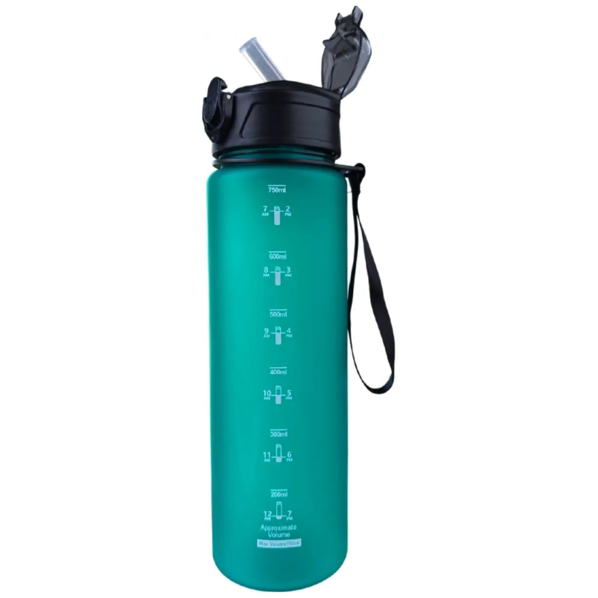 Butelka na wodę, sportowy bidon matowy 750ML turkus ECARLA SPORTS BD50 - obrazek 3