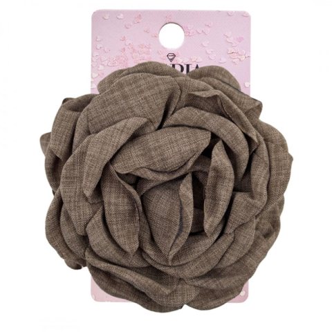 Spinka do włosów duża klamra XL kwiat róża brązowa 9cm SP288BR