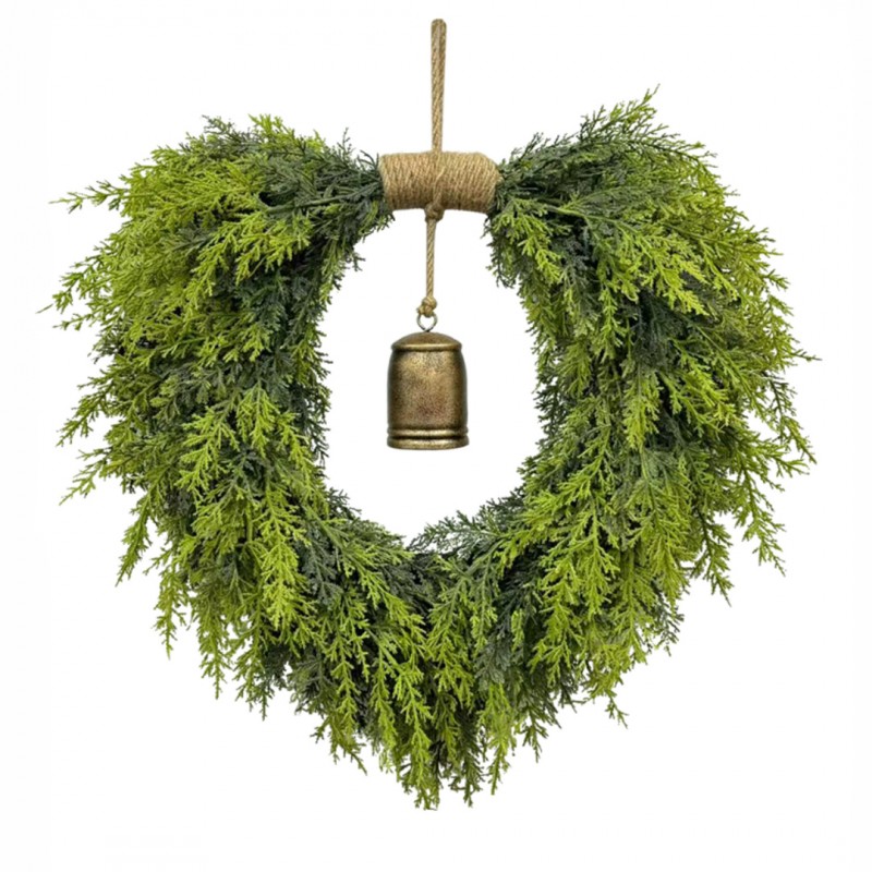 Wianek ozdobny na drzwi, stroik, sztuczna choina jak żywa - wysokość 50 cm WSN31 - obrazek 3