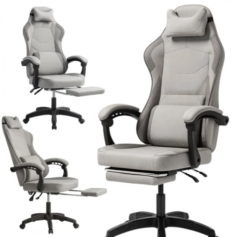 Fotel gamingowy obrotowy VECTOR z masażerem podnóżkiem KO48SZ