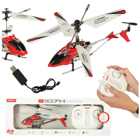 Helikopter zdalnie sterowany na pilota RC SYMA S107H 2.4GHz RTF czerwony