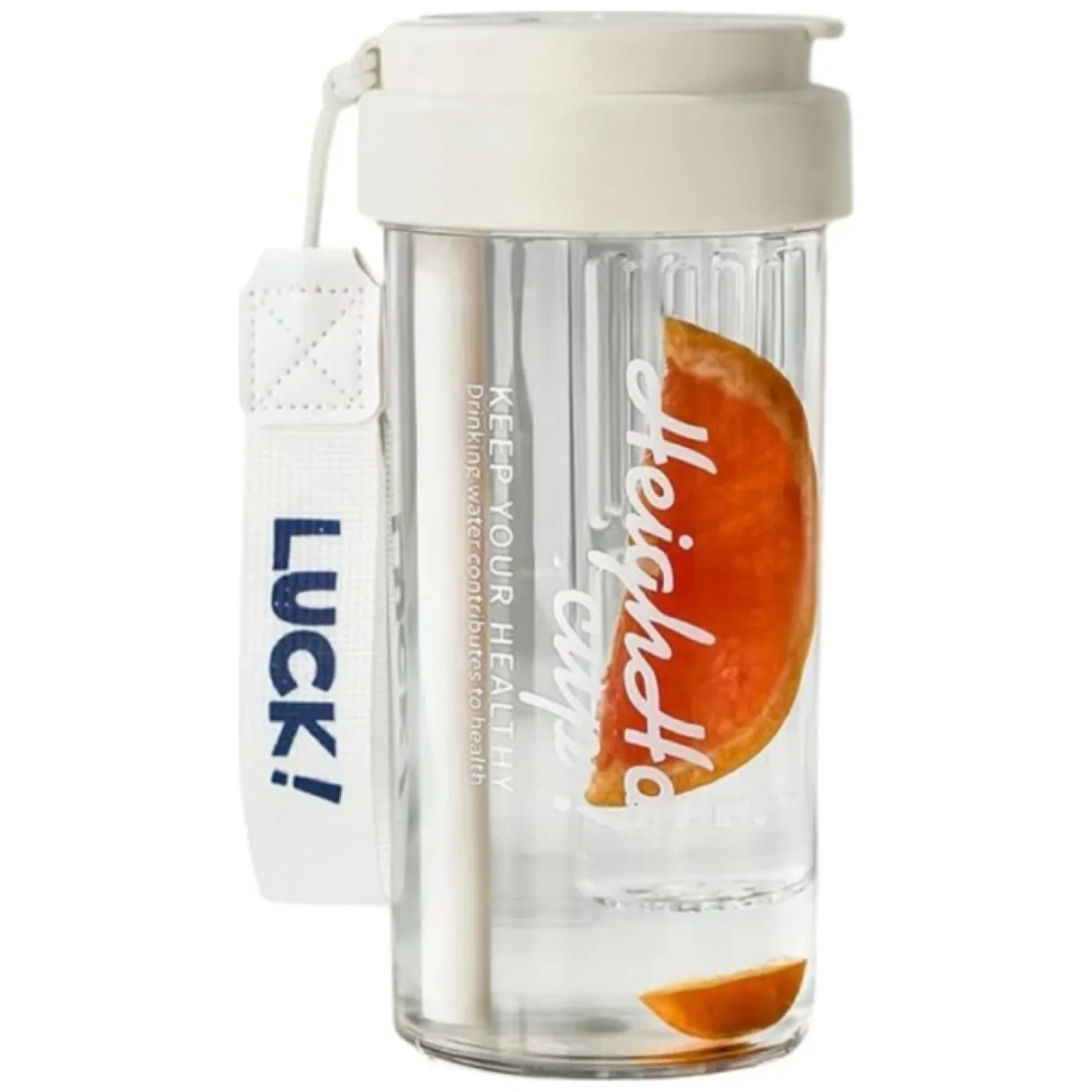 Butelka na wodę z koszyczkiem i słomką 600 ML Simple BD32B - obrazek 4