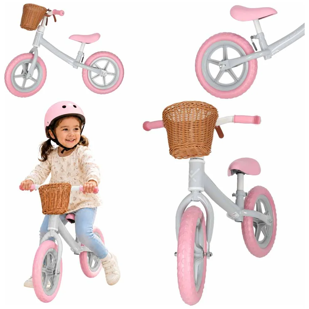 Rowerek biegowy Trike Fix Balance z koszykiem różowy