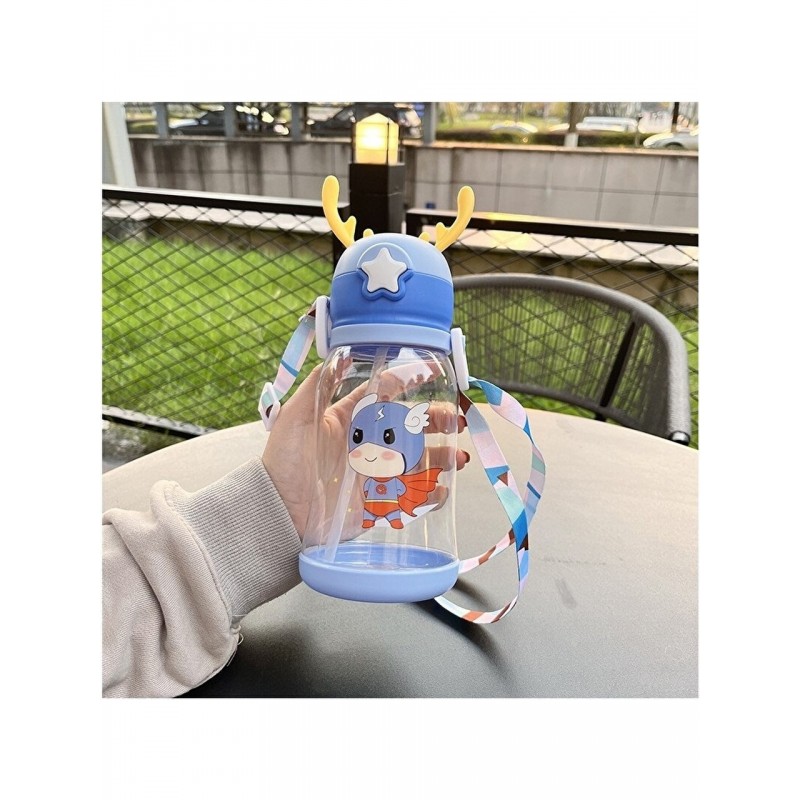 Butelka na wodę Bidon dziecięcy ze słomką 600 ML BD30N - obrazek 4