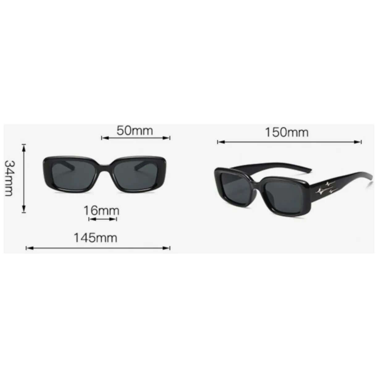 Okulary przeciwsłoneczne SILVER BLACK OK376 - obrazek 3