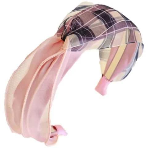 Opaska turban z materiału pin up kratka O395WZ2