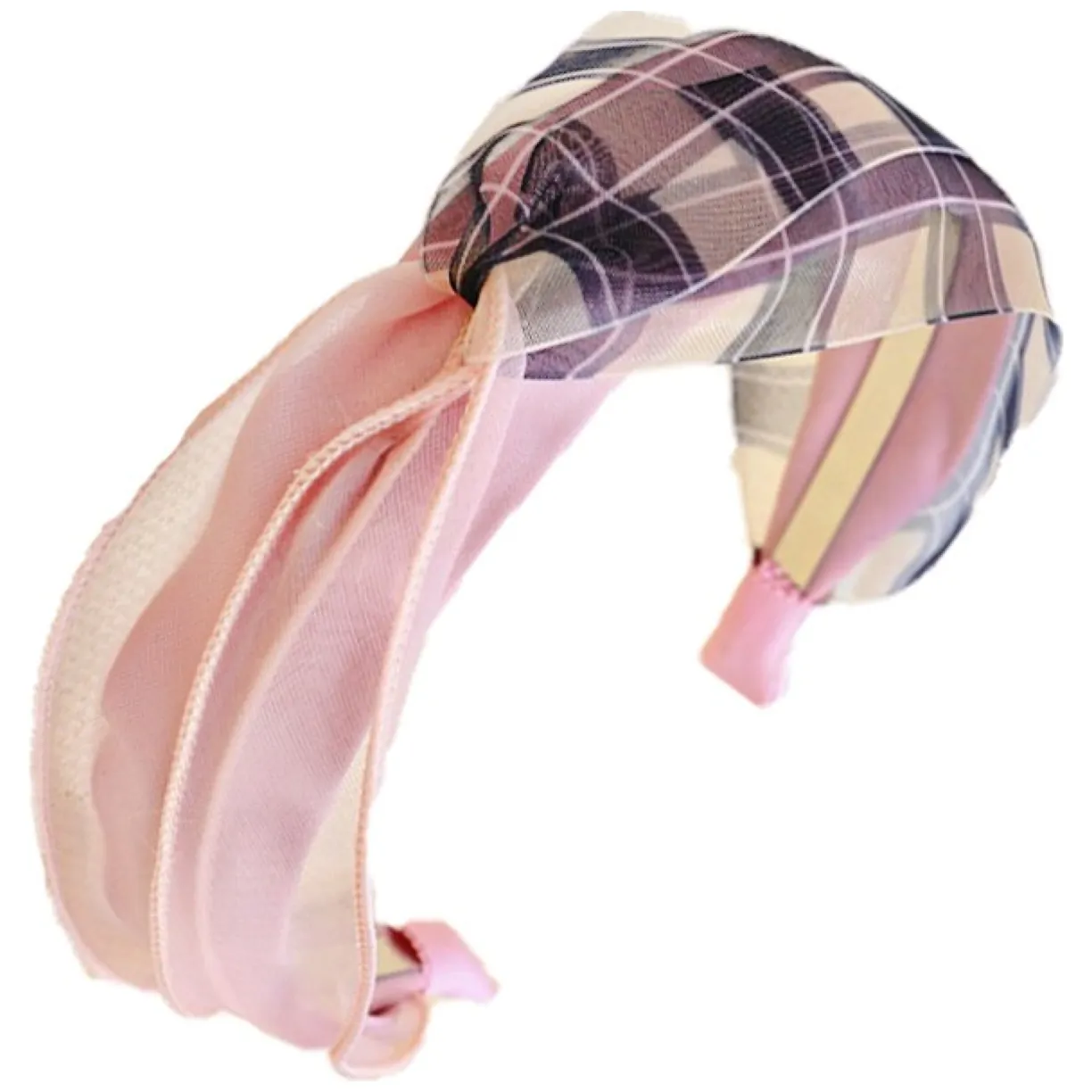 Opaska turban z materiału pin up kratka O395WZ2