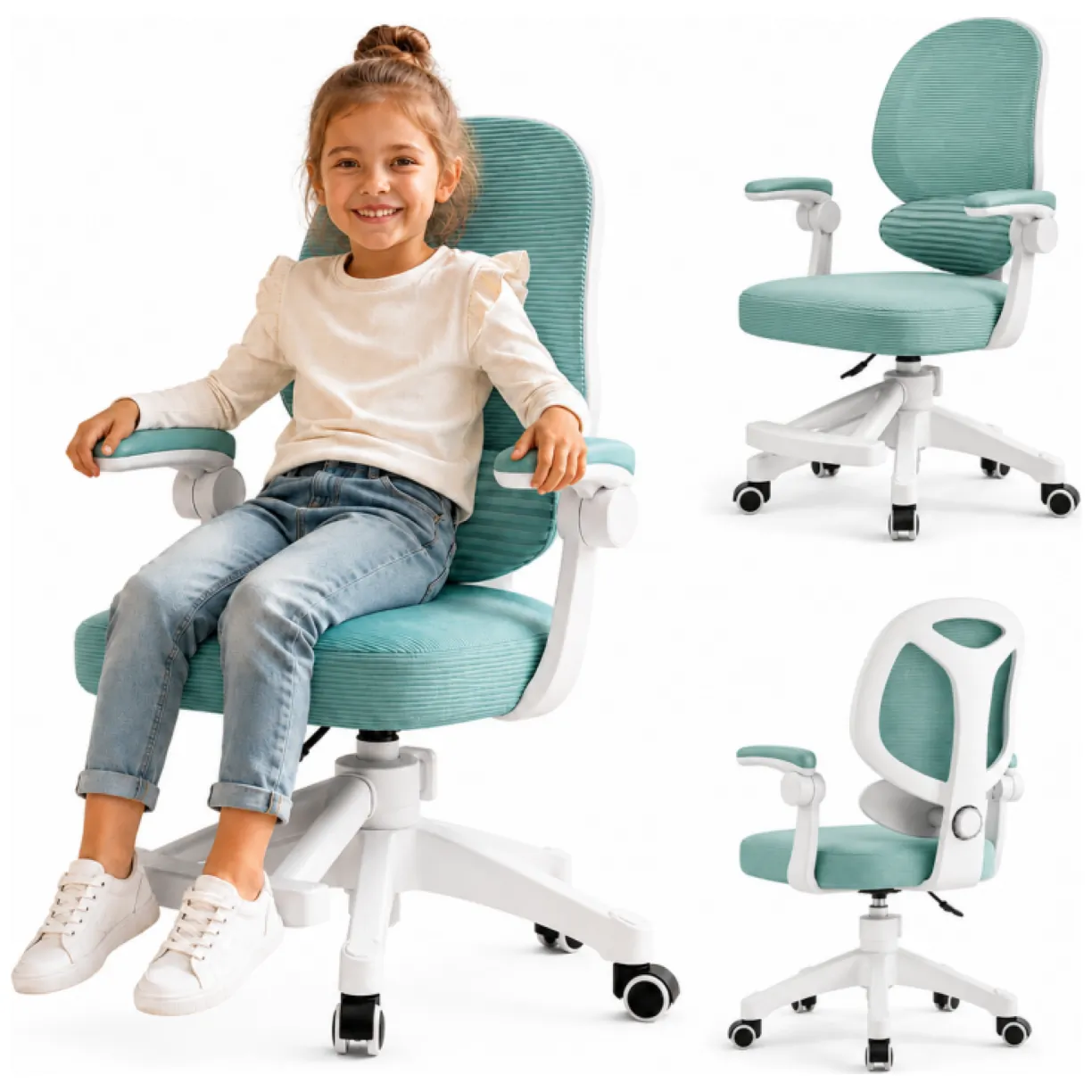 Fotel gamingowy, obrotowy do biurka dziecięcego KIDS MINT