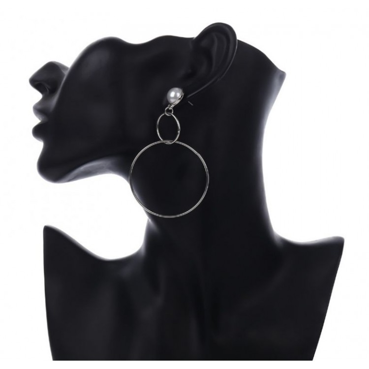 KOLCZYKI KOŁA PERŁY SREBRNE K919S - obrazek 2