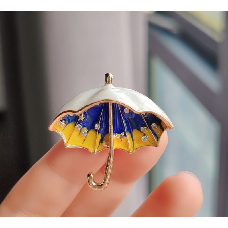 Broszka ozdobna kryształki PARASOL BZ160 - obrazek 3