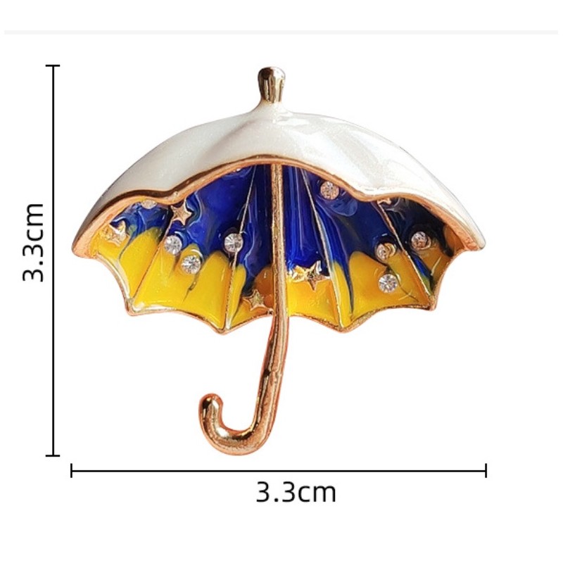 Broszka ozdobna kryształki PARASOL BZ160 - obrazek 4