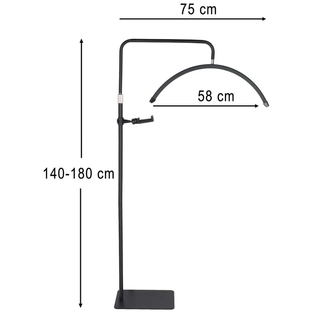 Lampa do przedłużania rzęs LED 36W regulowana kosmetyczna bezcieniowa łuk czarna - obrazek 16
