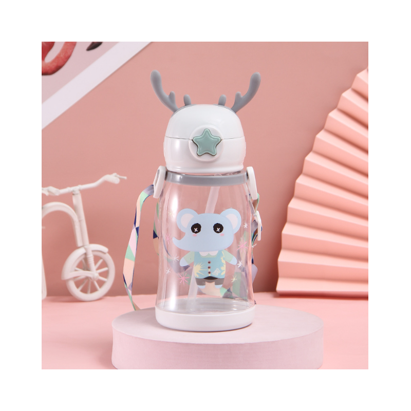 Butelka na wodę Bidon dziecięcy ze słomką 600 ML BD30B - obrazek 2