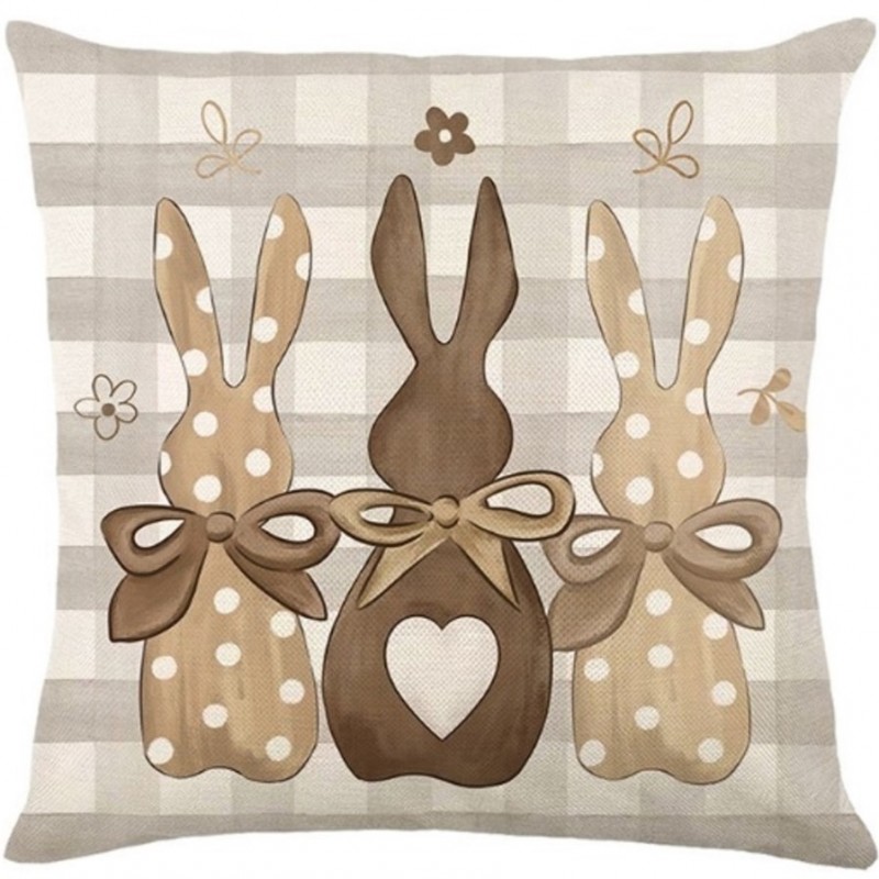 Lniana poszewka na poduszkę 45 x 45 cm KRÓLICZKI POD212