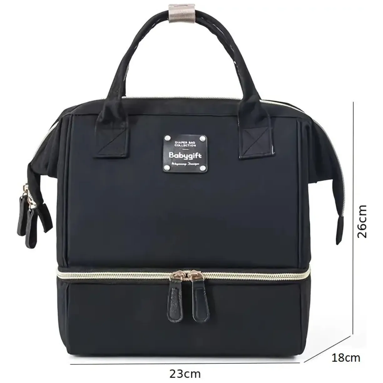 Torba, organizer do wózka 2 komory 26x23x18cm czarna - obrazek 4