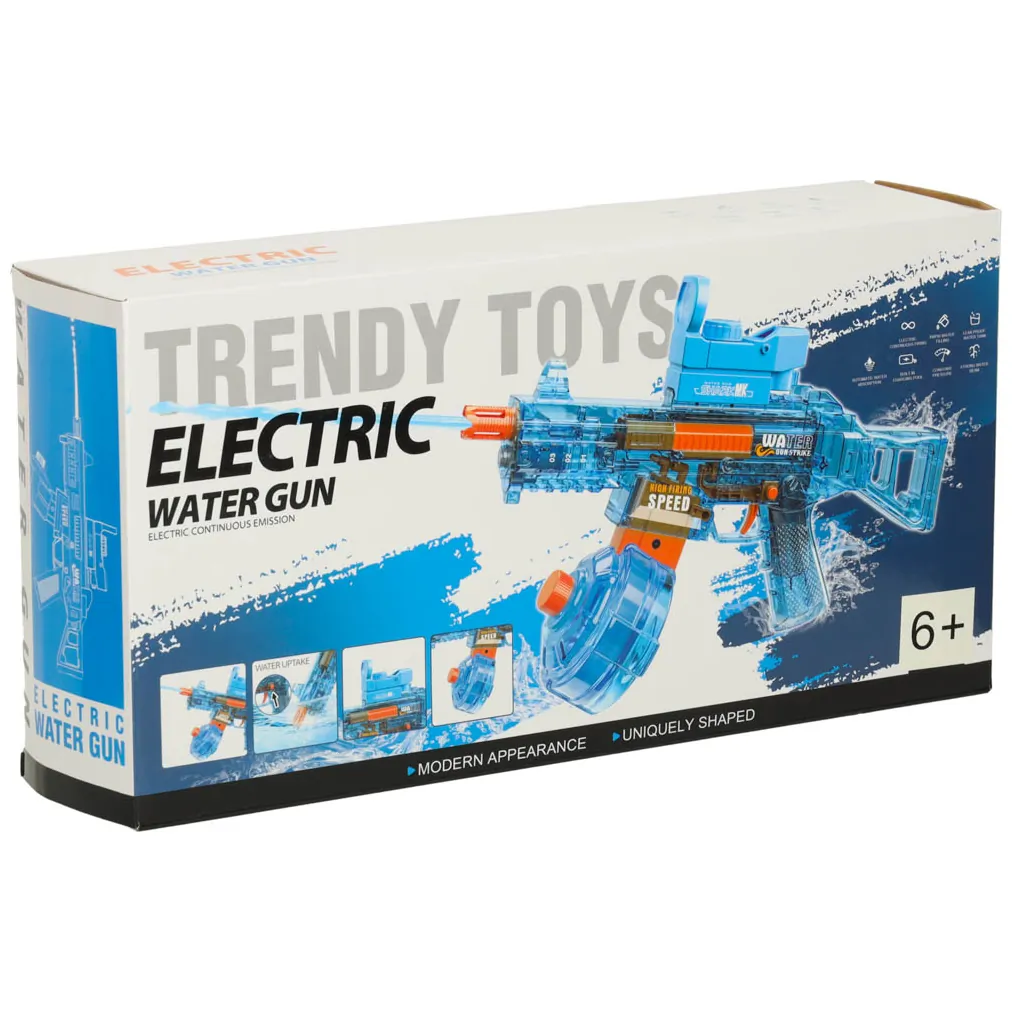 Elektryczny pistolet na wodę dla dzieci z akumulatorem niebieski 350 ml - obrazek 12
