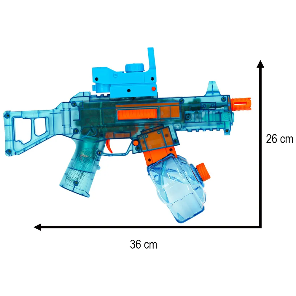 Elektryczny pistolet na wodę dla dzieci z akumulatorem niebieski 350 ml - obrazek 13