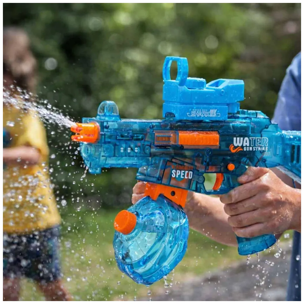 Elektryczny pistolet na wodę dla dzieci z akumulatorem niebieski 350 ml - obrazek 14