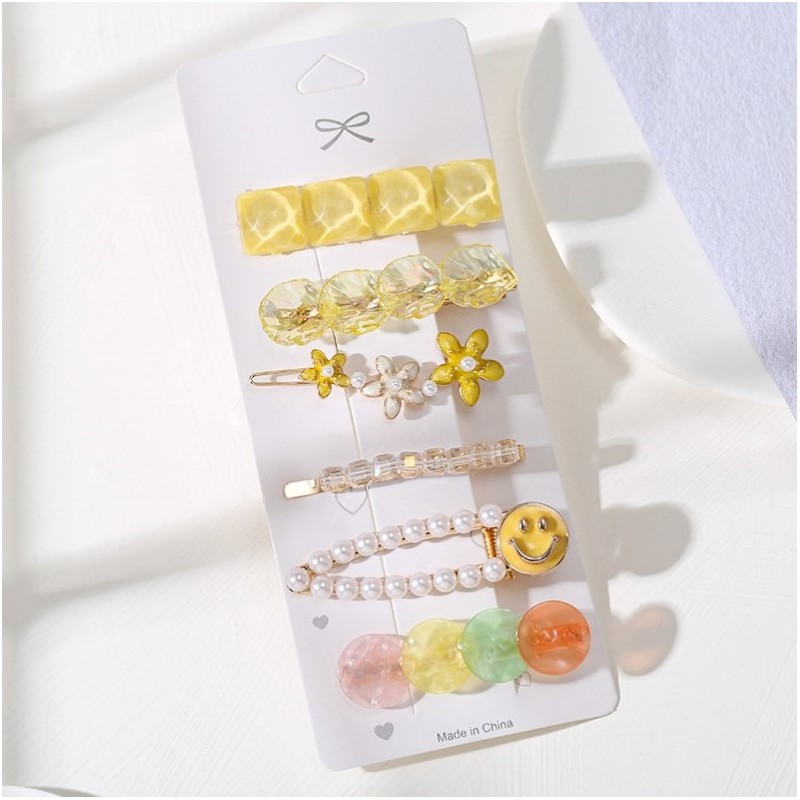 Zestaw 6 sztuk zdobionych Eleganckich Spinek do włosów SP398 - obrazek 2