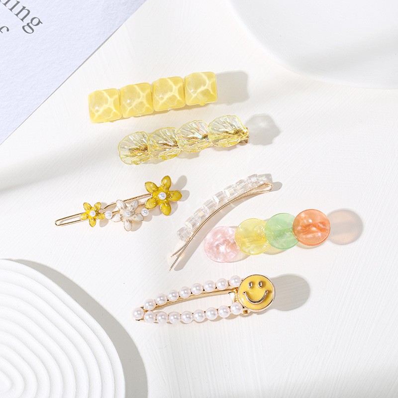 Zestaw 6 sztuk zdobionych Eleganckich Spinek do włosów SP398 - obrazek 3