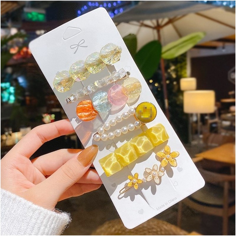 Zestaw 6 sztuk zdobionych Eleganckich Spinek do włosów SP398 - obrazek 4