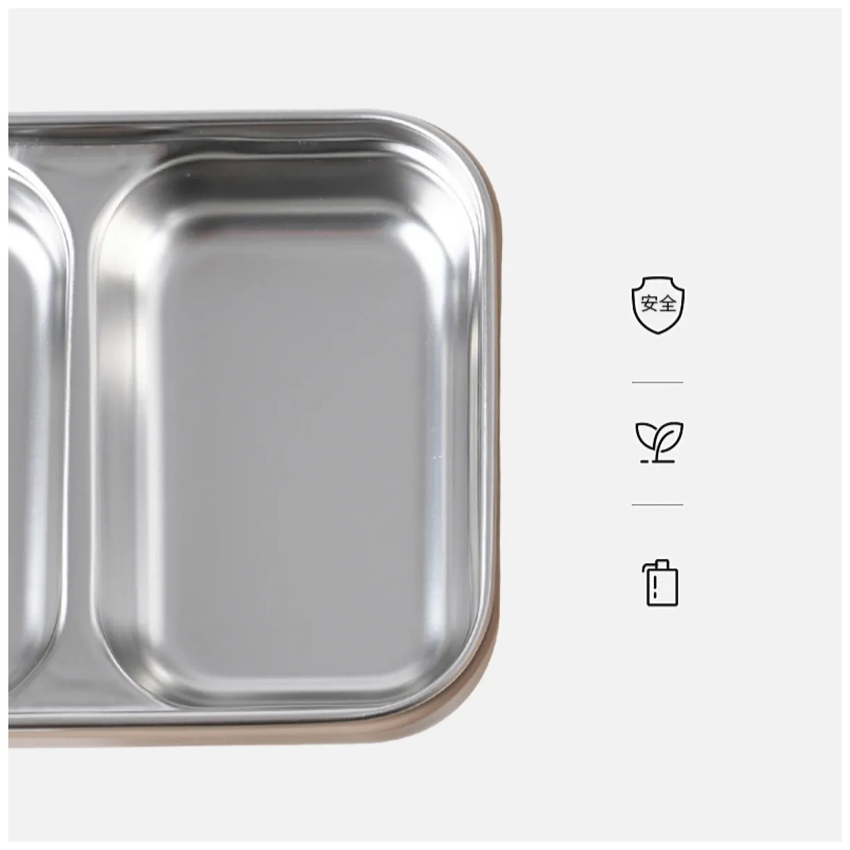 Śniadaniówka LUNCH BOX z widelcem, stal nierdzewna, 2 poziomy, zielony PJM50ZIE - obrazek 8