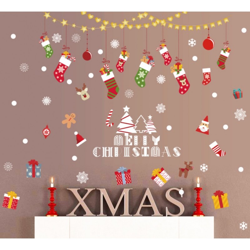 Świąteczne naklejki kolorowe na okno 2 Arkusze 30 x 90 cm NKD21 - obrazek 4