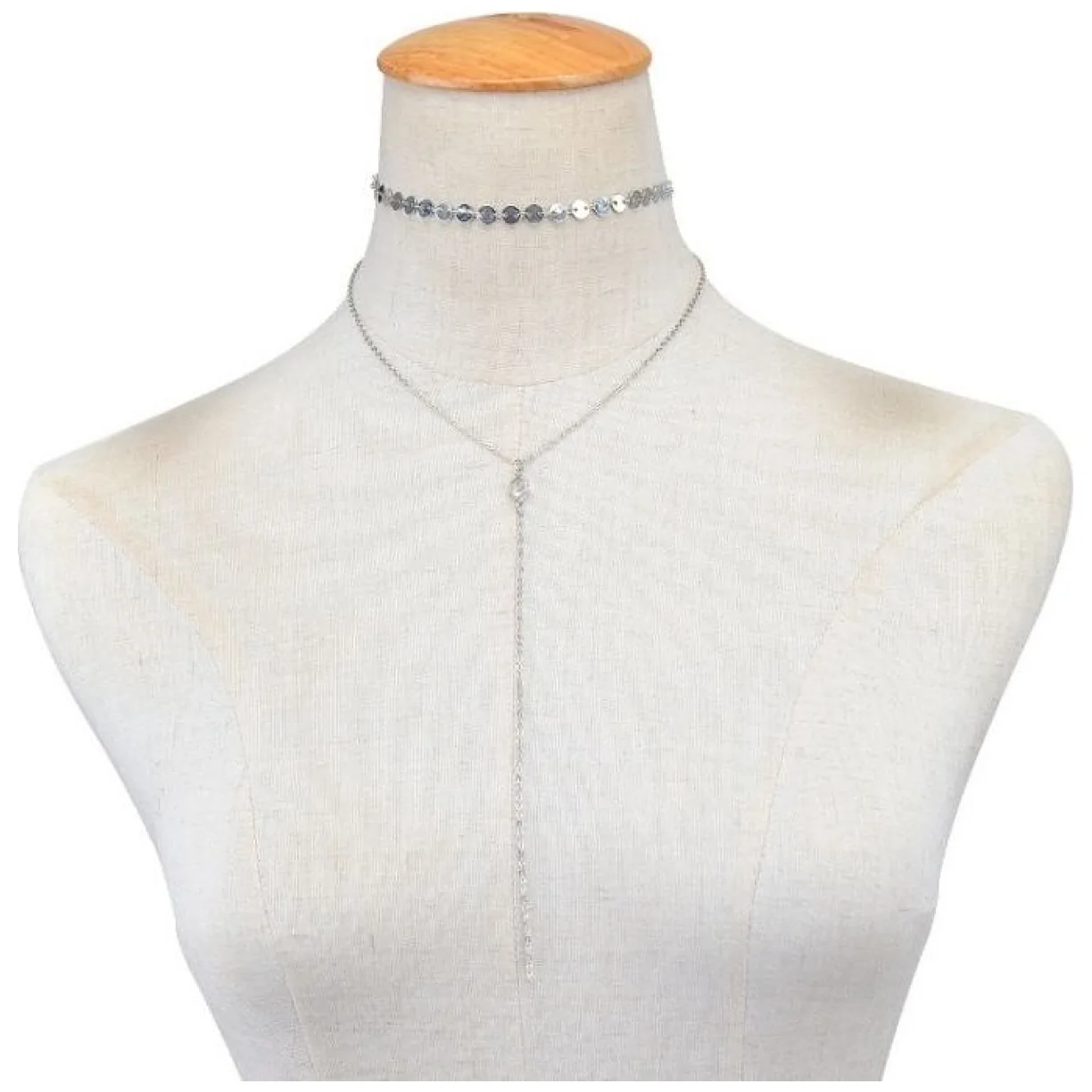 NASZYJNIK CHOKER wpadający Z DIAMENCIKIEM - obrazek 4