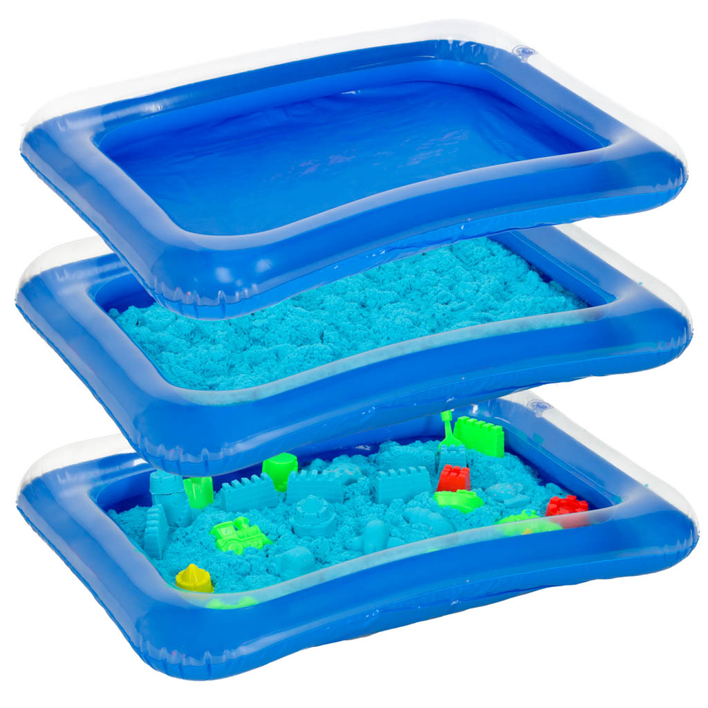 Piasek Kinetyczny 2kg foremki piaskownica zestaw XXL plastyczny kreatywny niebieski - Image 4