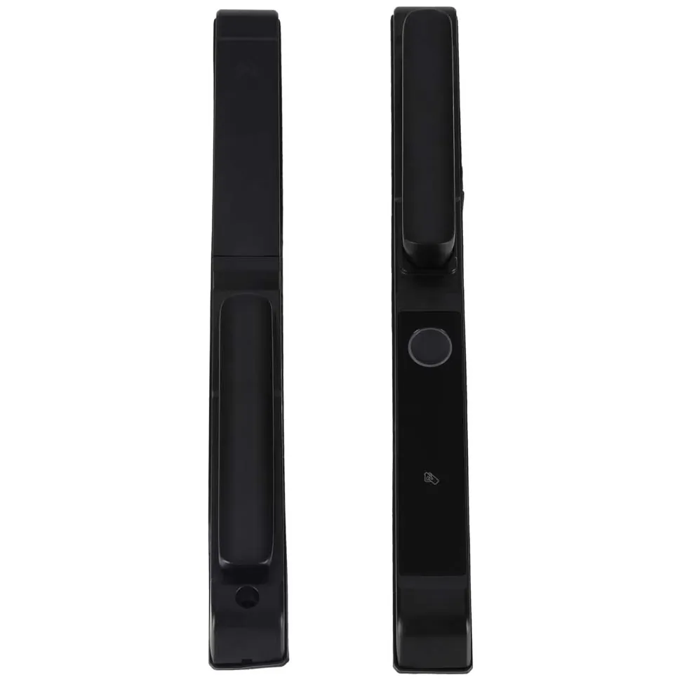 Elektroniczna klamka do drzwi na odcisk palca kod i kartę czarna - obrazek 5