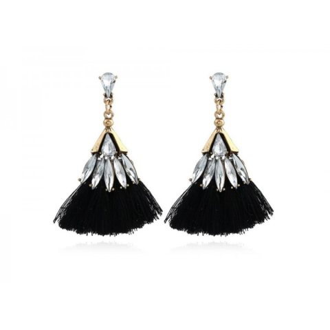 KOLCZYKI CHWOSTY HIMALAI CZARNE K749CZ