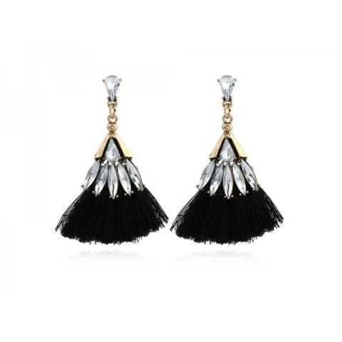 KOLCZYKI CHWOSTY HIMALAI CZARNE K749CZ