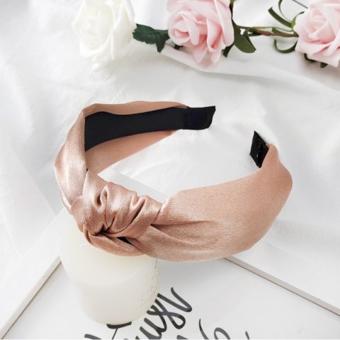 Opaska turban z materiału satynowa O228MOR