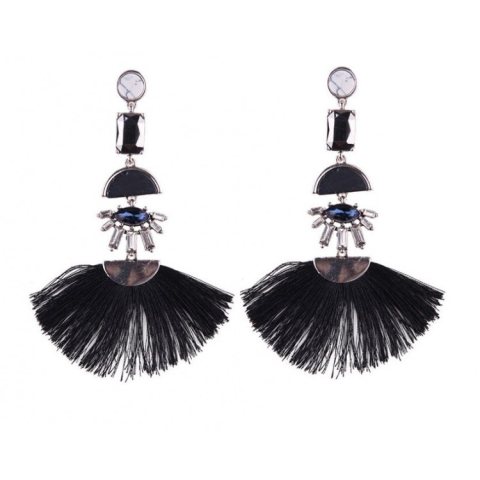 KOLCZYKI CHWOSTY Z KRYSZTAŁKAMI K809