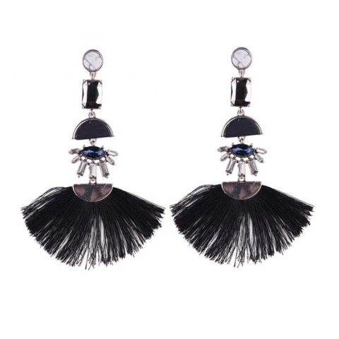 KOLCZYKI CHWOSTY Z KRYSZTAŁKAMI K809