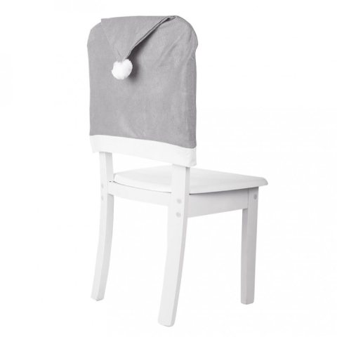 Pokrowiec na krzesło czapka Mikołaja szary 1szt KSN83