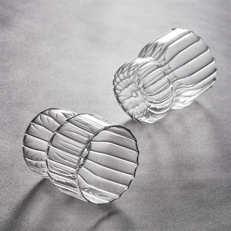 Szklanka ryflowana, puchar z falowanymi ściankami 260 ml 1szt SZK51 - obrazek 4