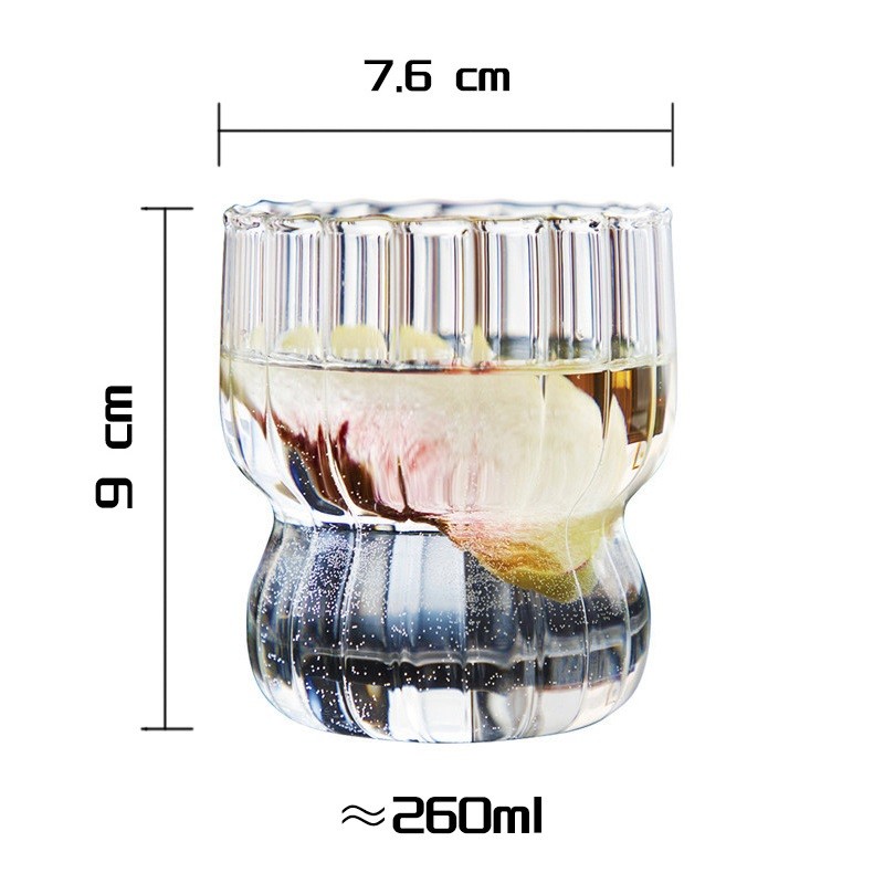 Szklanka ryflowana, puchar z falowanymi ściankami 260 ml 1szt SZK51 - obrazek 8