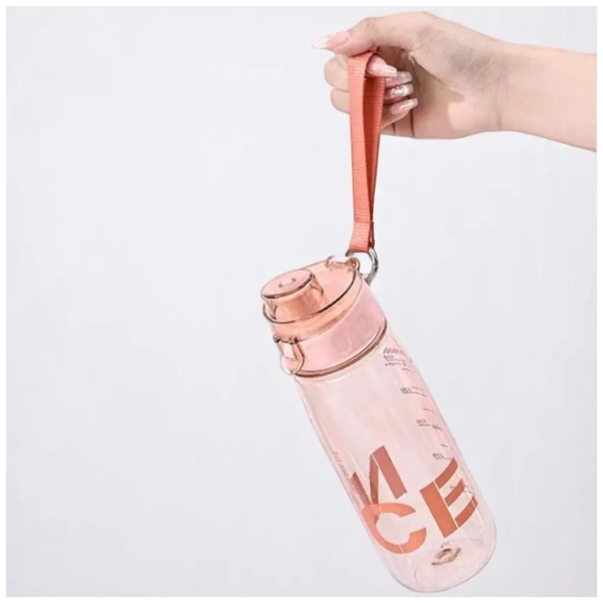 BUTELKA NA WODĘ BIDON NA SIŁOWNIĘ FITNESS 800ml przenośny różowy - obrazek 3