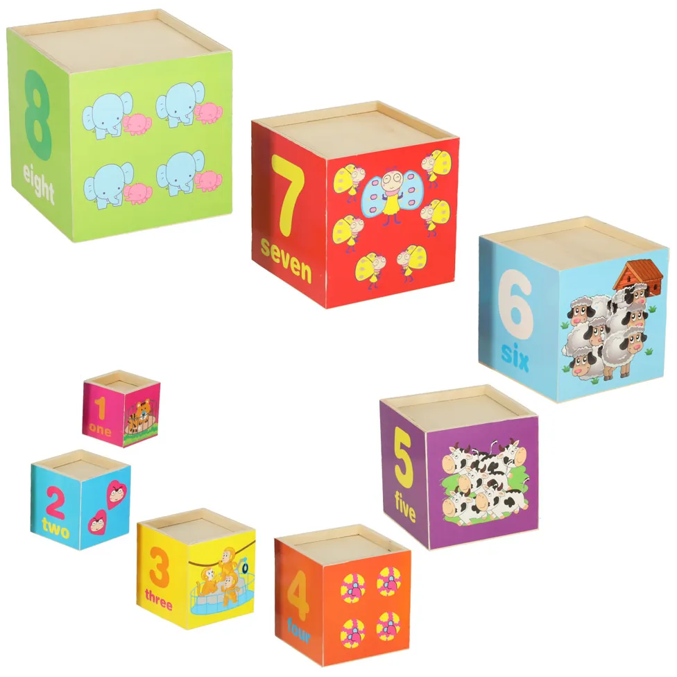 Drewniana wieża edukacyjna sorter kształtów nauka liczenia XXL 71 cm - obrazek 9