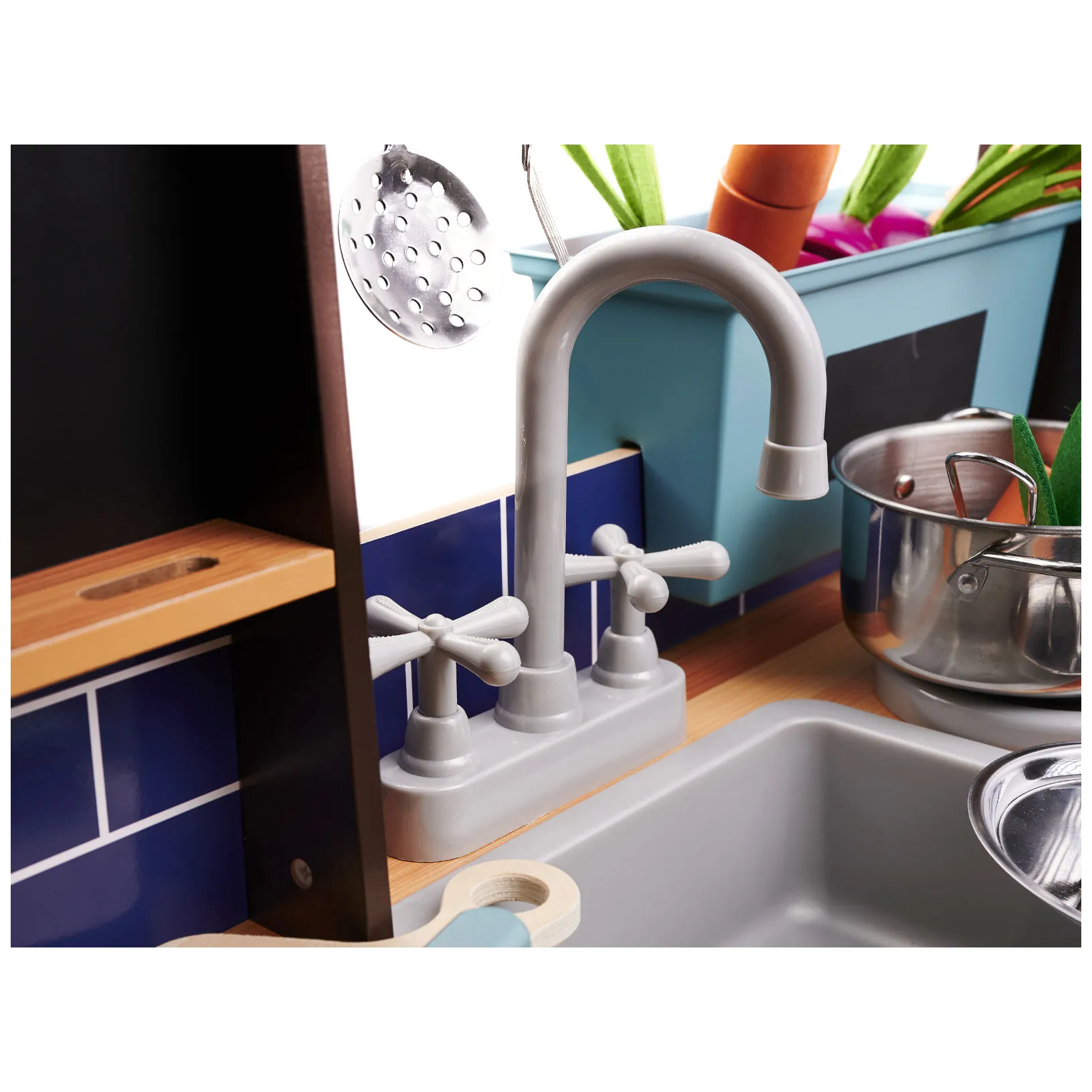Duża drewniana kuchnia dla dzieci z akcesoriami LOFT XXL 96 cm - obrazek 13