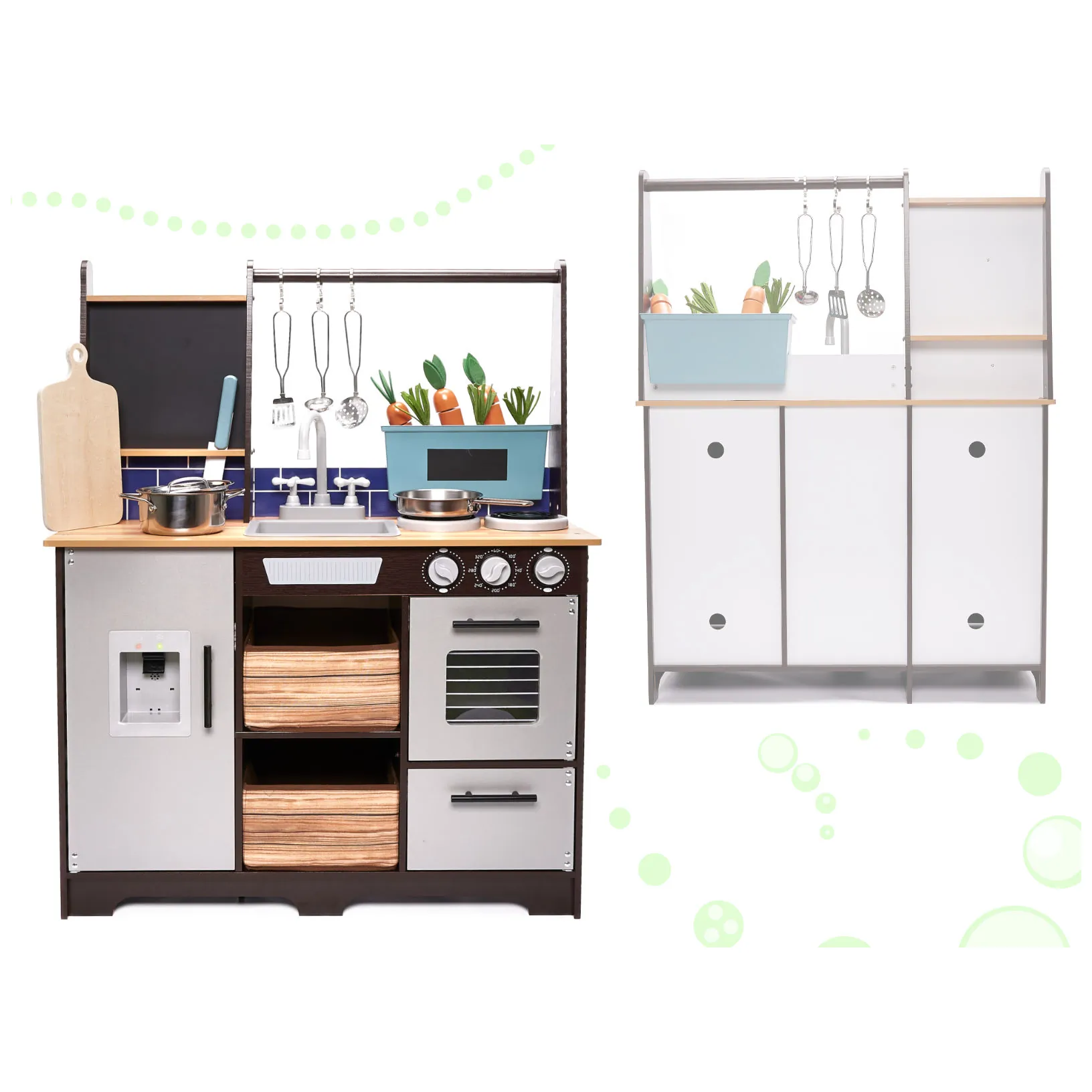 Duża drewniana kuchnia dla dzieci z akcesoriami LOFT XXL 96 cm - obrazek 7