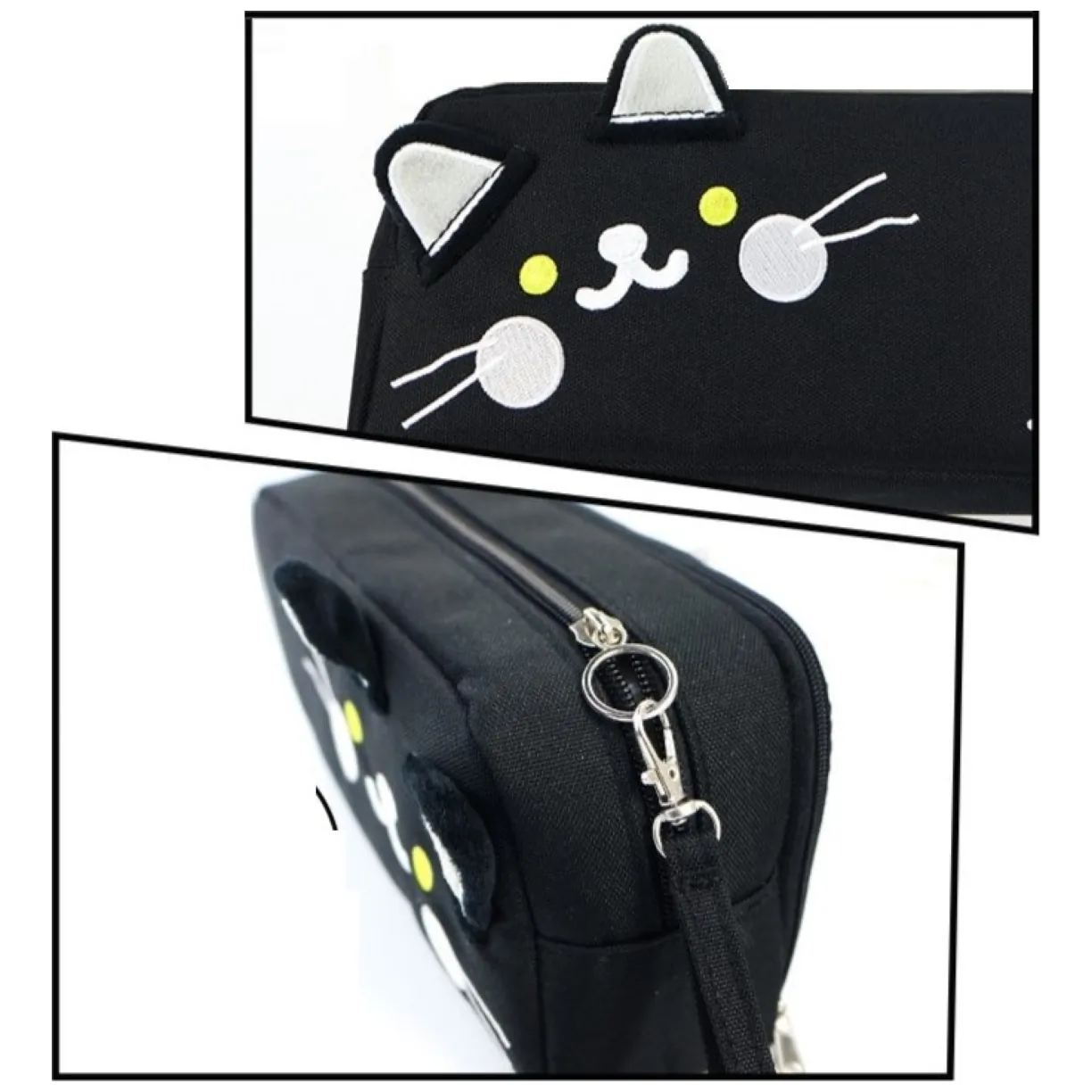 Duży PIÓRNIK wielofunkcyjny dwukomorowy czarny HAPPY CAT PR12 - obrazek 2