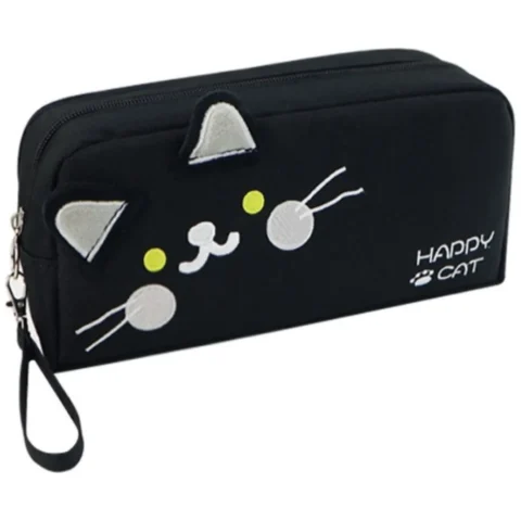 Duży PIÓRNIK wielofunkcyjny dwukomorowy czarny HAPPY CAT PR12