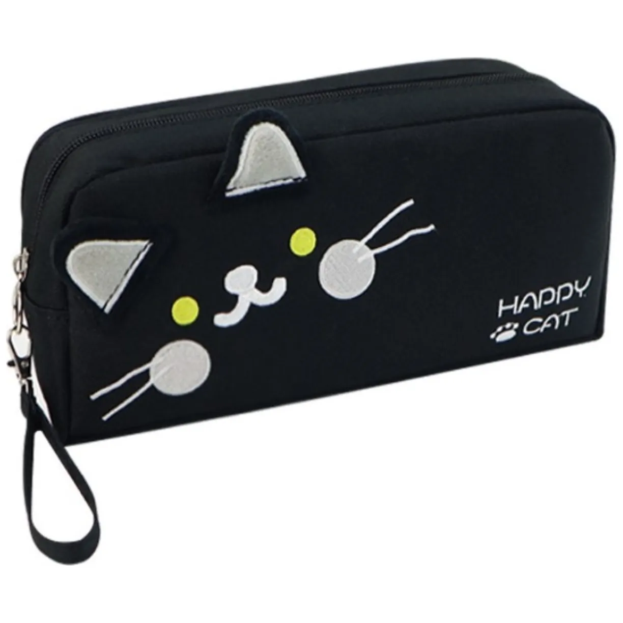 Duży PIÓRNIK wielofunkcyjny dwukomorowy czarny HAPPY CAT PR12