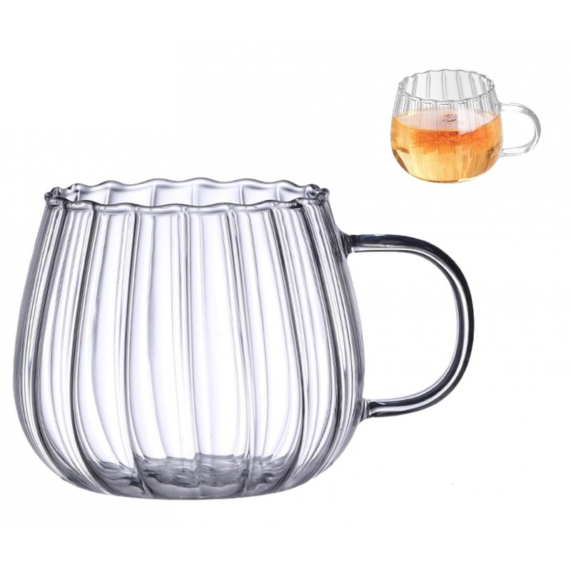 Filiżanka z falowanymi ściankami Ryflowana z uchem 400 ml 1szt SZK52 - obrazek 2