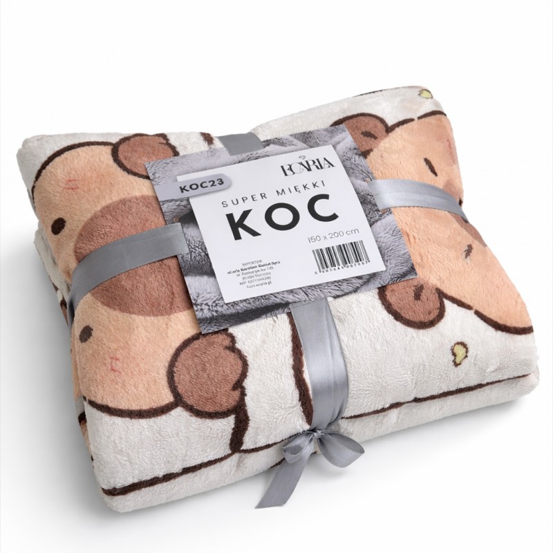 Mięciutki koc XL Flannel 150x210cm MIĘKKI NARZUTA KAPIBARA KOC23 - obrazek 2
