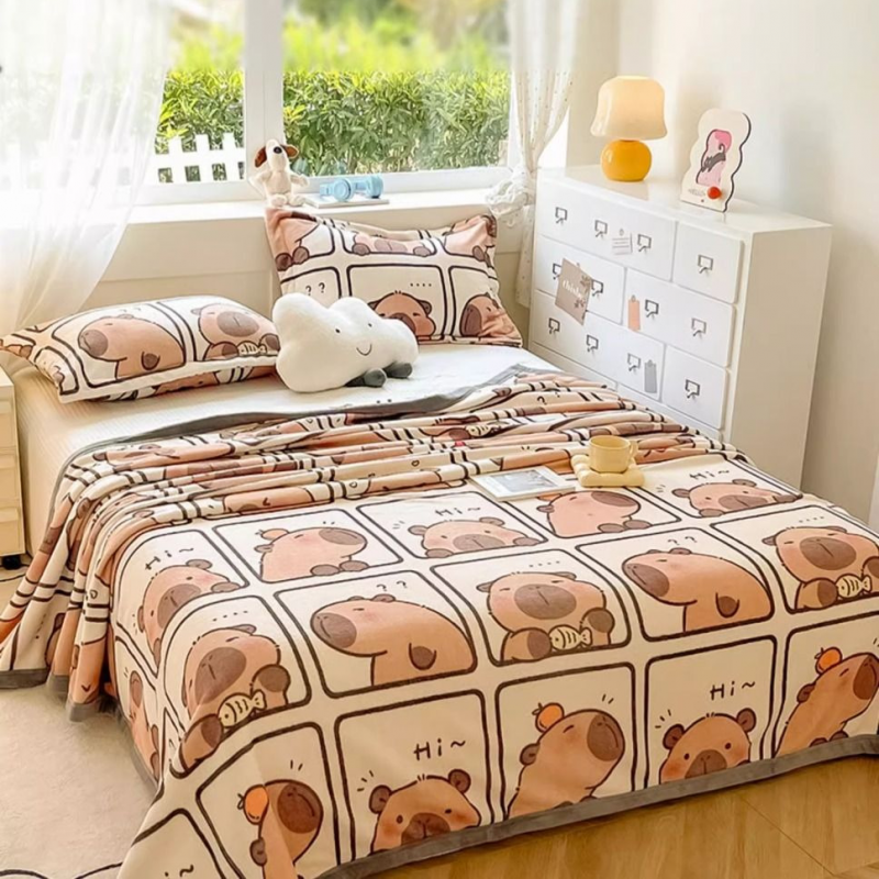 Mięciutki koc XL Flannel 150x210cm MIĘKKI NARZUTA KAPIBARA KOC23 - obrazek 4